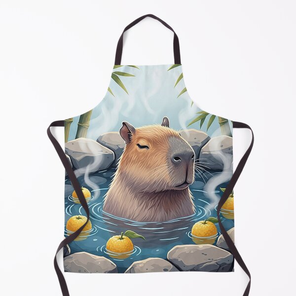 Item preview, Japanese Onsen Capybara Art Relaxing Yuzu Bath designed and sold by SholoStudio.