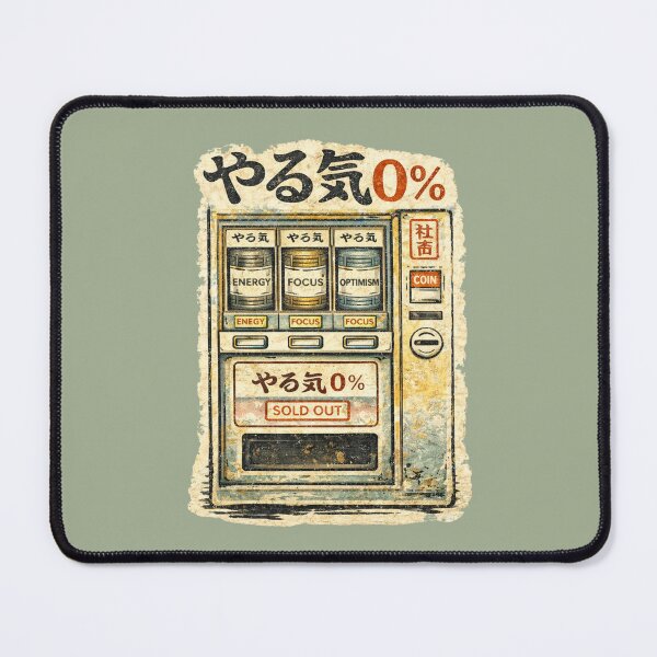 Item preview, やる気 0% SOLD OUT – Vintage Japanese Vending Machine Woodblock designed and sold by Planthem.