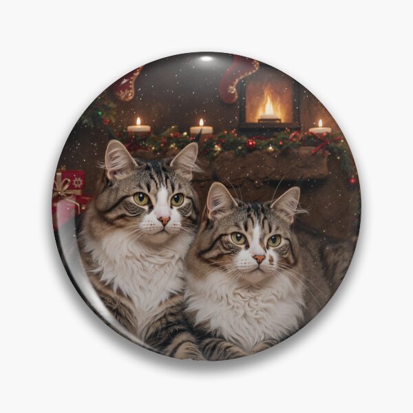 Item preview, Tabby Cats in Christmas Grotto designed and sold by aykiradesigns.