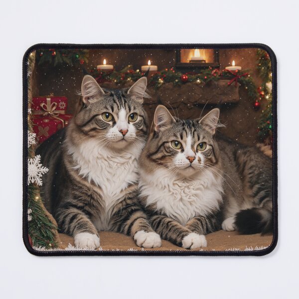 Item preview, Tabby Cats in Christmas Grotto designed and sold by aykiradesigns.