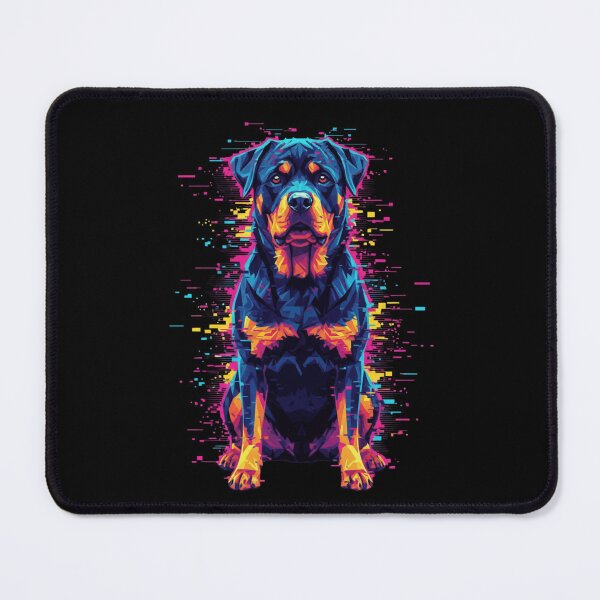 Item preview, Neon Glitch Rottweiler Portrait designed and sold by bsbd-action.
