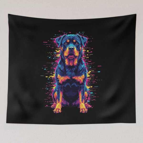 Item preview, Neon Glitch Rottweiler Portrait designed and sold by bsbd-action.