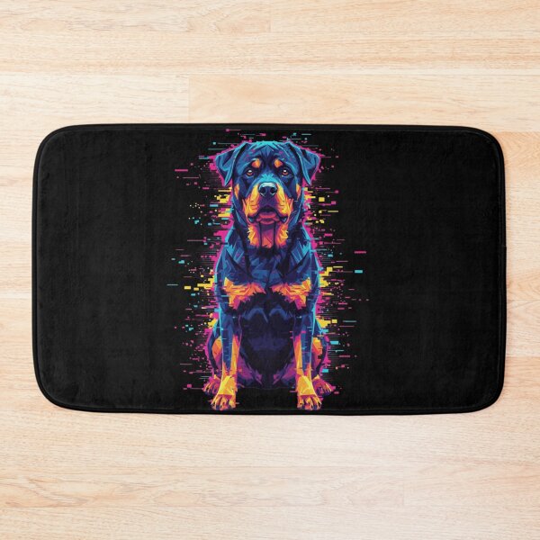Item preview, Neon Glitch Rottweiler Portrait designed and sold by bsbd-action.