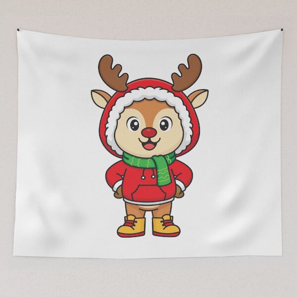 Item preview, Cozy Christmas Deer in Winter Hoodie and Muffler designed and sold by GriferrStore.