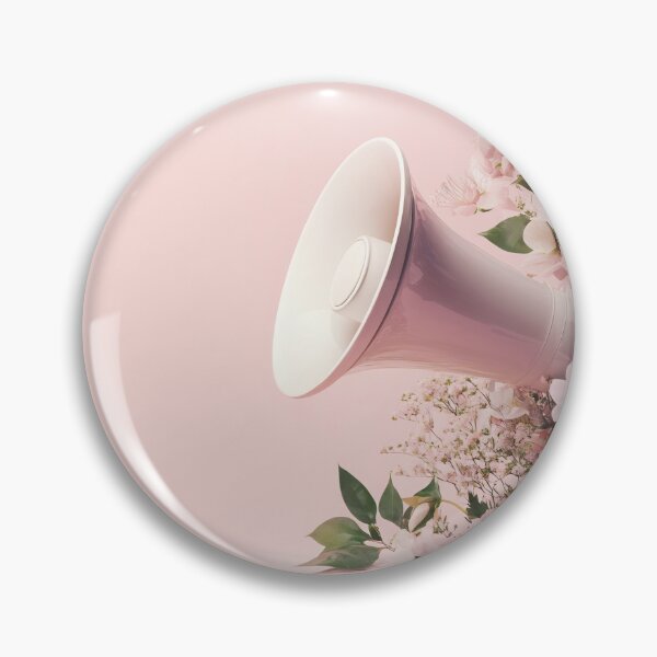 Item preview, White speaker in pink blooms designed and sold by anytka.