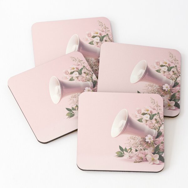 Item preview, White speaker in pink blooms designed and sold by anytka.