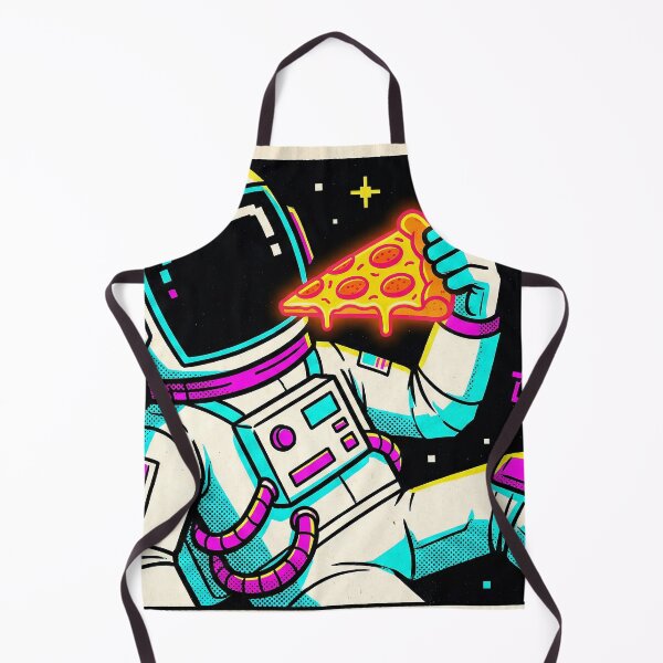 Item preview, Retro 80s Astronaut Eating Neon Pizza - Space Snack Comic Art designed and sold by PixelPasha.