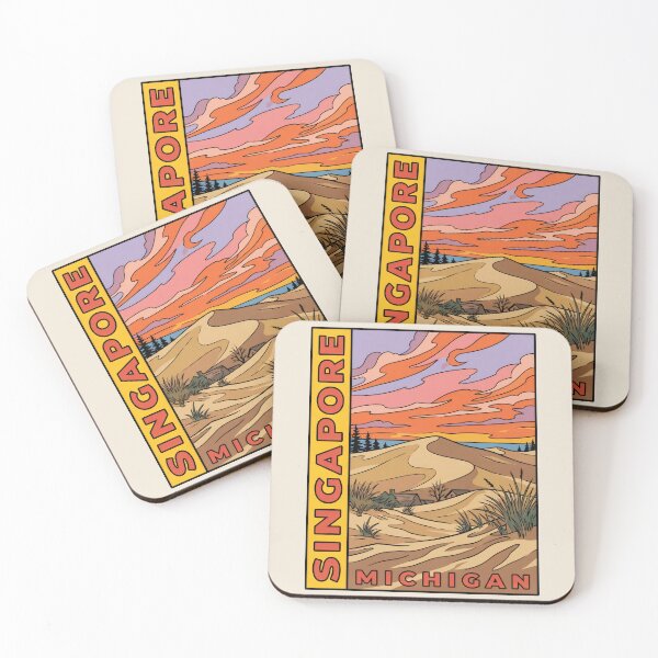 Item preview, Singapore Michigan - Vintage Lake Michigan Sunset Design designed and sold by TheOldMittenIllustrated.