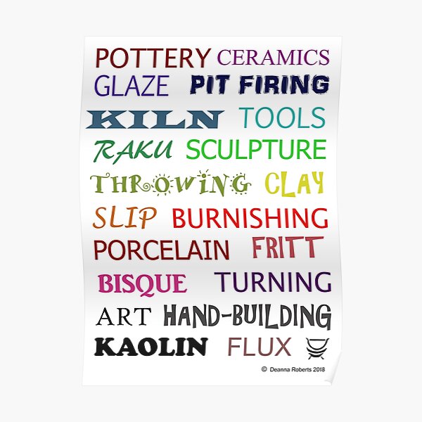 Pottery Glossary (Multicoloured) Poster