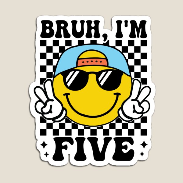 Item preview, Bruh I'm Five 5 5th Birthday Groovy Boys Girls 5 Years Old designed and sold by Night Forest.