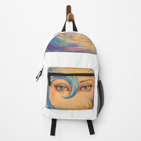 Item preview, Eyes of the Sea and Moon - vintage surreal portrait designed and sold by BlackLineLab.