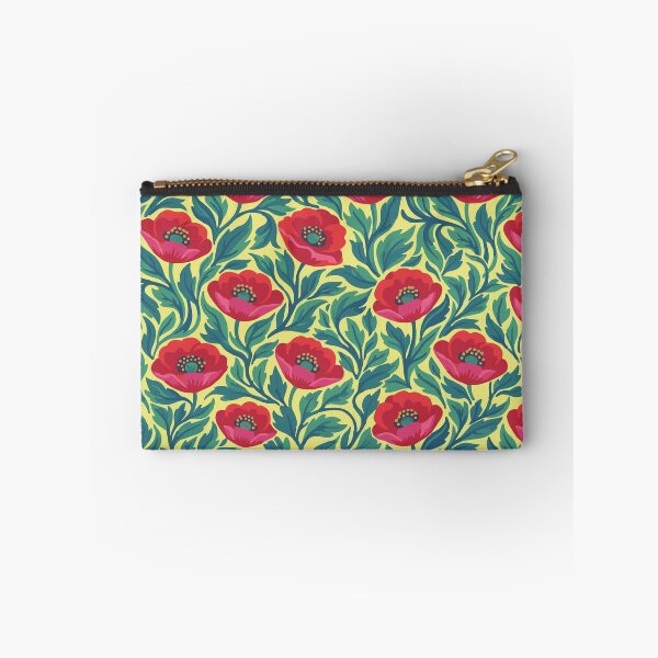 Item preview, Retro Modern Poppy Garden - Vibrant Red and Teal Floral Pattern designed and sold by DeeLulu.