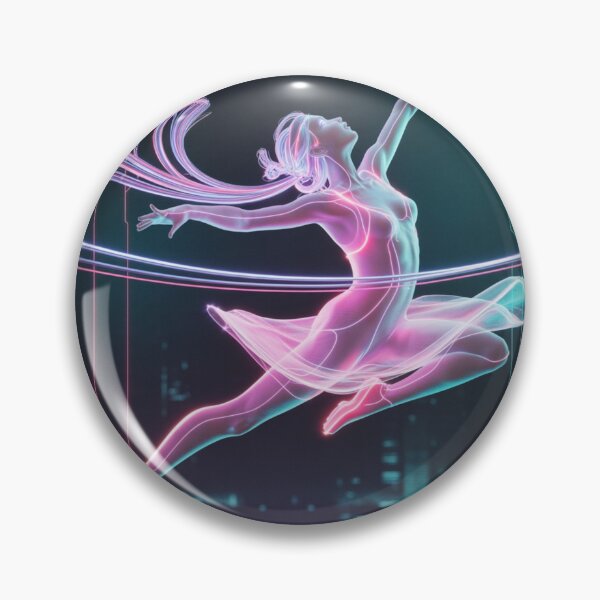 Item preview, Neon dreamscape dancer: futuristic cyber ballet art, glowing urban dance scene designed and sold by FusiTink.