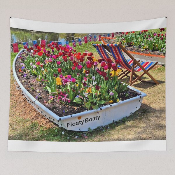Item preview, Boat filled with flowers by the lake designed and sold by FranWest.