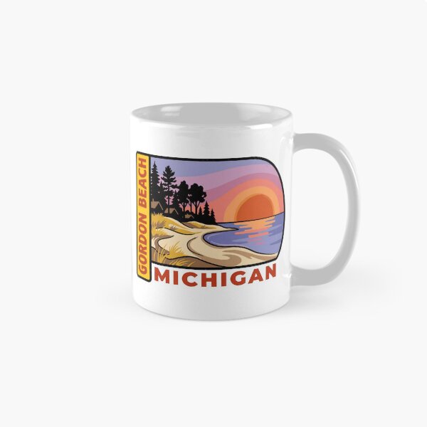 Item preview, Gordon Beach Michigan - Vintage Lake Michigan Sunset Design designed and sold by TheOldMittenIllustrated.