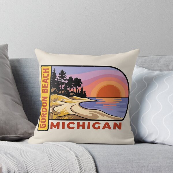 Item preview, Gordon Beach Michigan - Vintage Lake Michigan Sunset Design designed and sold by TheOldMittenIllustrated.