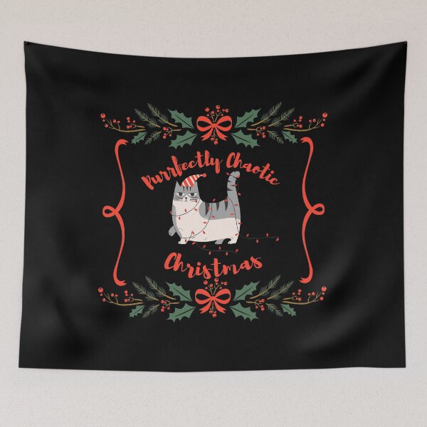 Item preview, Purrfectly Chaotic Christmas – Black Funny Cat Holiday Design Quote for Cat Lovers designed and sold by Artycom.