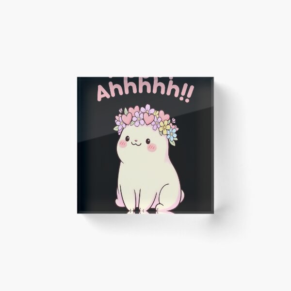 Item preview, Cute Kawaii Cat “Ahhhh!!” Meme – Funny Pastel Cartoon Reaction designed and sold by Vicksin ⭐⭐⭐⭐⭐.