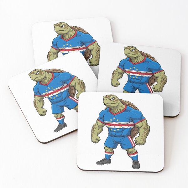 Item preview, Strong Cabo Verde Sea Turtle Football Mascot 2026 designed and sold by ArtByKatti.