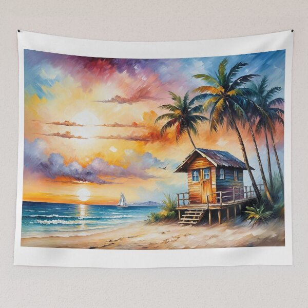 Item preview, Tropical Sunset Escape designed and sold by Undersea Ai Art.
