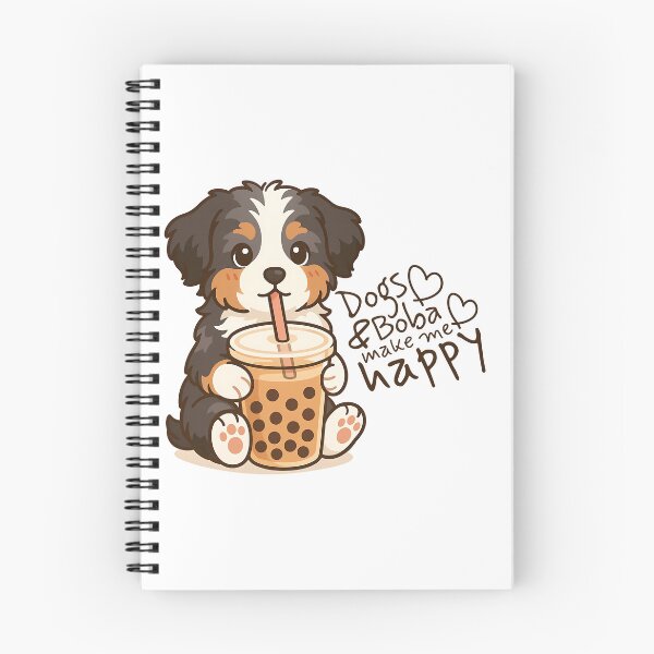 Item preview, Dogs and Boba Make Me Happy - Cute Aussie Doodle & Bernedoodle Puppy designed and sold by Balasan.