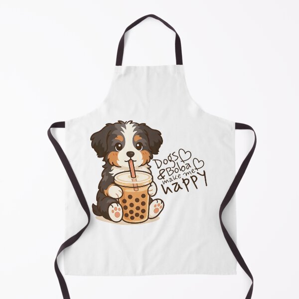 Item preview, Dogs and Boba Make Me Happy - Cute Aussie Doodle & Bernedoodle Puppy designed and sold by Balasan.