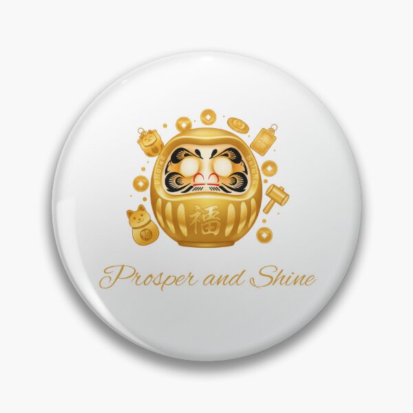 Item preview, Prosper and Shine Golden Daruma Motivational Illustration designed and sold by daila70.