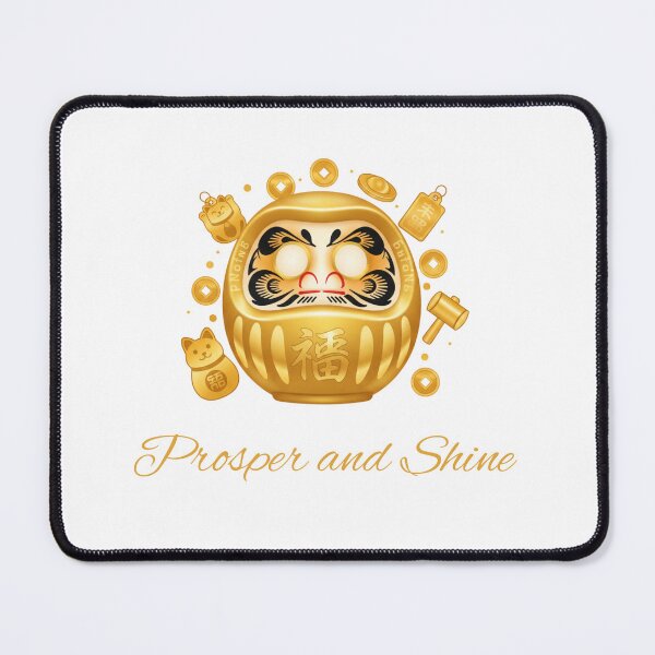 Item preview, Prosper and Shine Golden Daruma Motivational Illustration designed and sold by daila70.