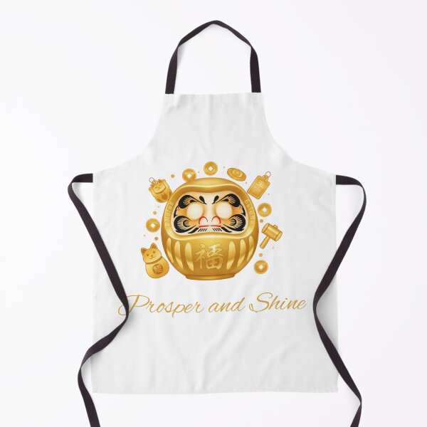 Item preview, Prosper and Shine Golden Daruma Motivational Illustration designed and sold by daila70.
