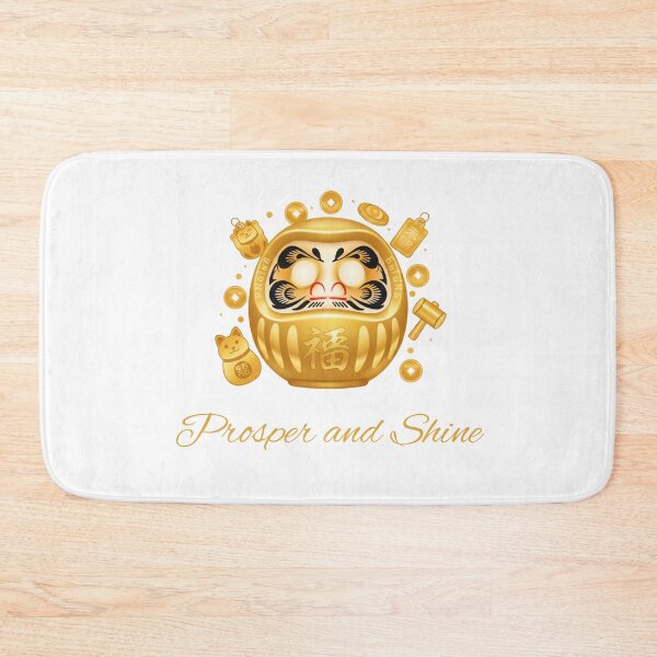Item preview, Prosper and Shine Golden Daruma Motivational Illustration designed and sold by daila70.