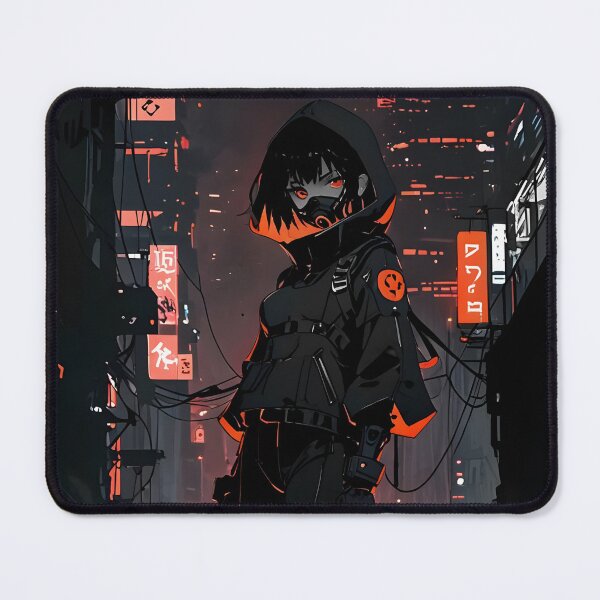 Item preview, ZERO: Monochrome Alleyway Neon Sentinel | Cute Cyberpunk Anime Girl designed and sold by Sytrics.