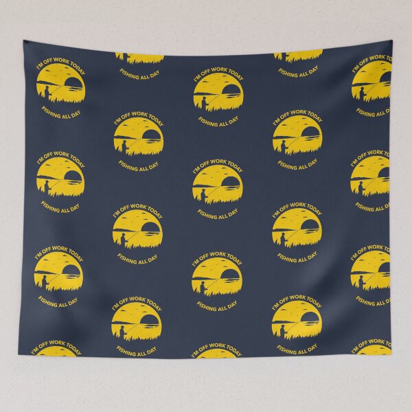Item preview, I'm Off Work Today Fishing All Day Sunset Angler designed and sold by DesignsVault.