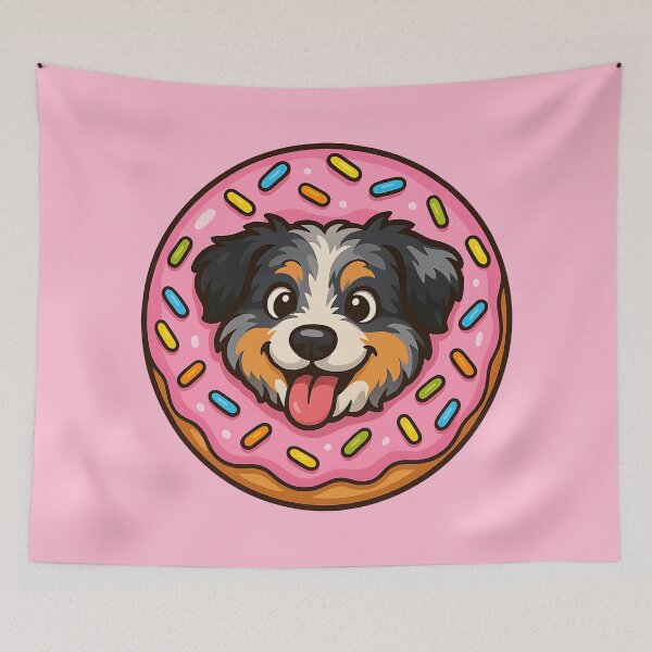 Item preview, Cute Aussie Doodle Dog Inside Pink Donut - Sweet Puppy designed and sold by Balasan.