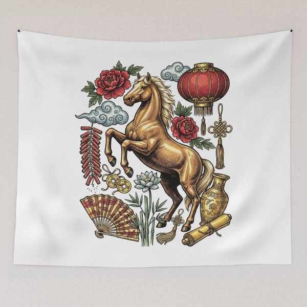 Item preview, Golden Horse of Wealth - 2026 Lunar New Year Art designed and sold by DigitalGlade.