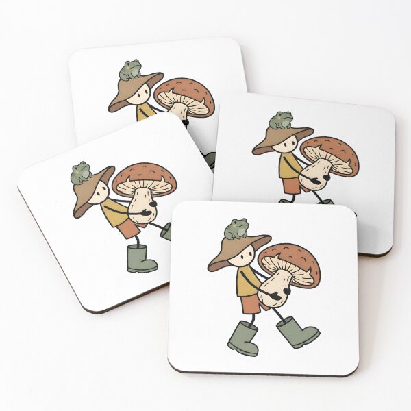 Item preview, Goblincore Stickman Mushroom Forager Cozy Forest Aesthetic Earth Tones designed and sold by StickyGuys.
