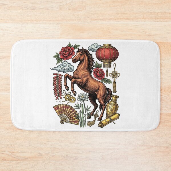 Item preview, 2026 Year of the Fire Horse - Hand-Tinted Chinese Zodiac designed and sold by DigitalGlade.