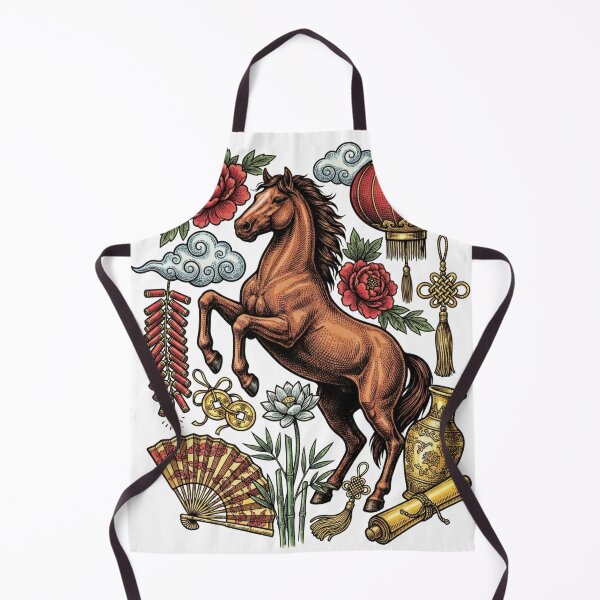 Item preview, 2026 Year of the Fire Horse - Hand-Tinted Chinese Zodiac designed and sold by DigitalGlade.