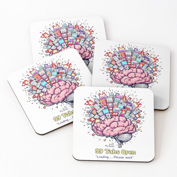 Item preview, Brain Full of Tabs T-Shirt – Funny Mem Cartoon, Procrastination Humor Tee” designed and sold by MagicMicki.