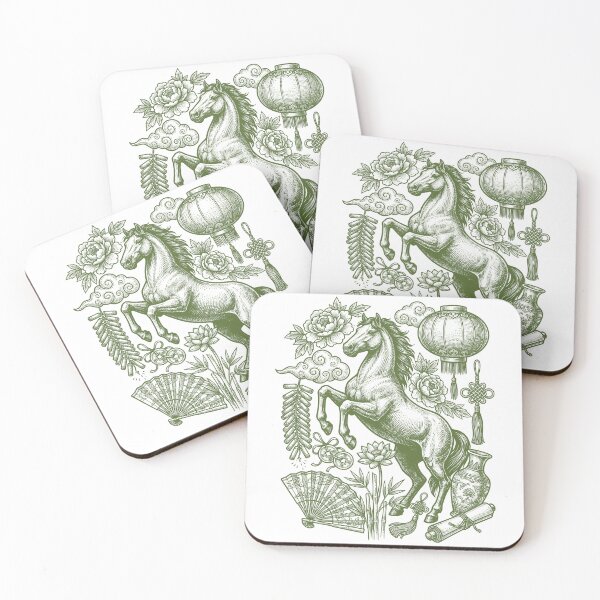 Item preview, Sage Green Year of the Horse - Nature & Harmony Zodiac designed and sold by DigitalGlade.