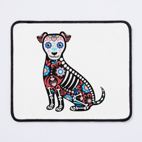 Item preview, Sugar Skull Skeleton Dog – Day of the Dead Folk Art Illustration designed and sold by Horrify.
