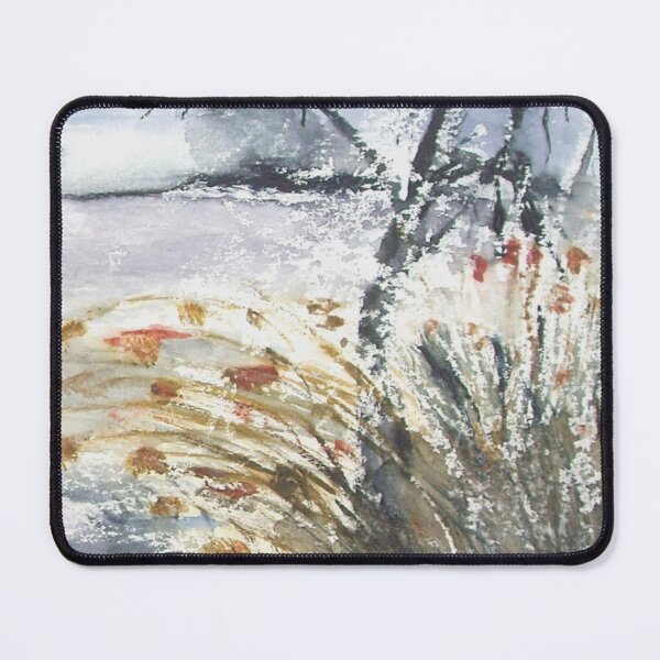 Item preview, Winter Waterside, Snowy Trees and Reeds Watercolor Landscape designed and sold by Prayful.