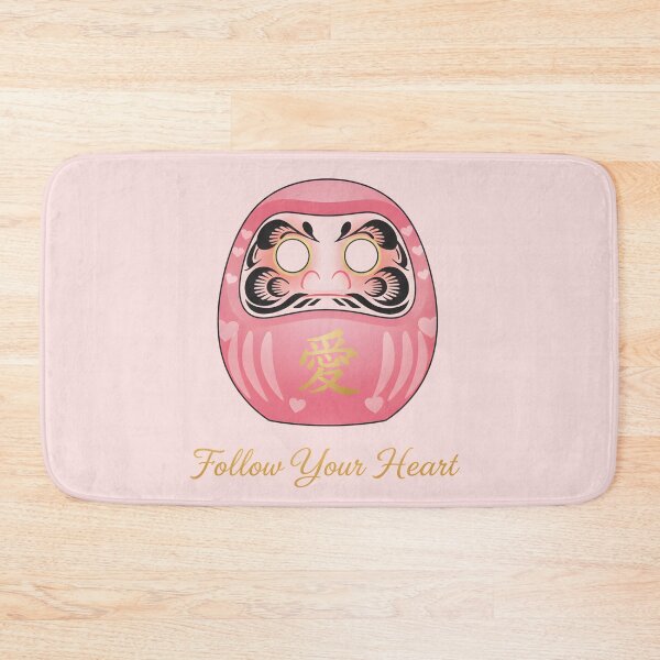 Item preview, Follow Your Heart Pink Daruma Motivational Illustration designed and sold by daila70.