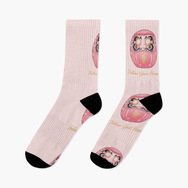 Item preview, Follow Your Heart Pink Daruma Motivational Illustration designed and sold by daila70.