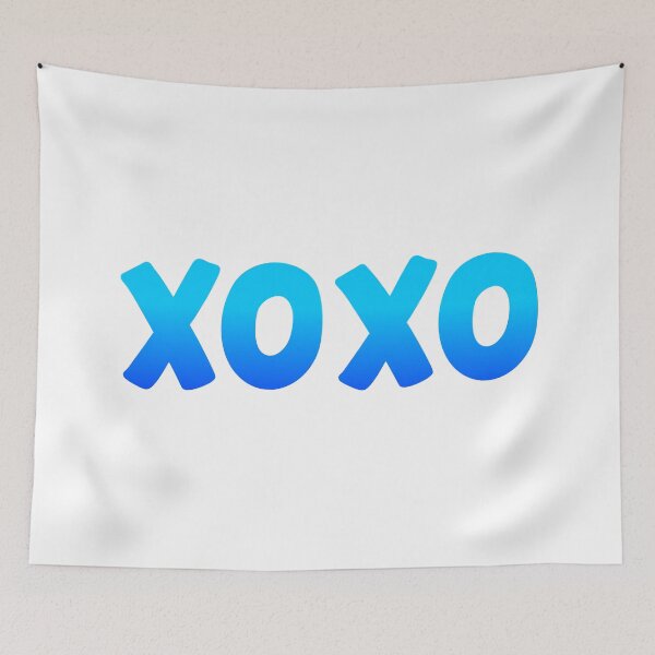 Item preview, XO XO, Blue Hugs and Kisses Bold designed and sold by Memes N Lore .