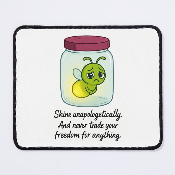 Item preview, Firefly in a Jar – Shine Unapologetically Freedom Quote Illustration designed and sold by @majovegana.