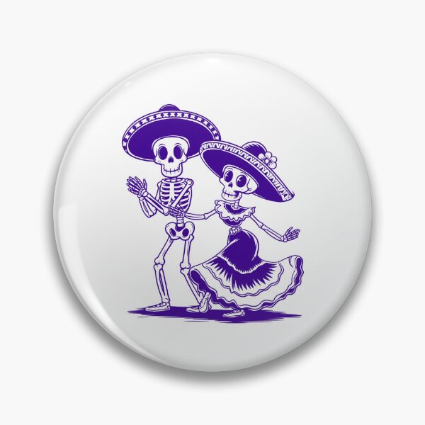 Item preview, Dancing Skeleton Couple – Day of the Dead Folk Art Illustration designed and sold by Horrify.
