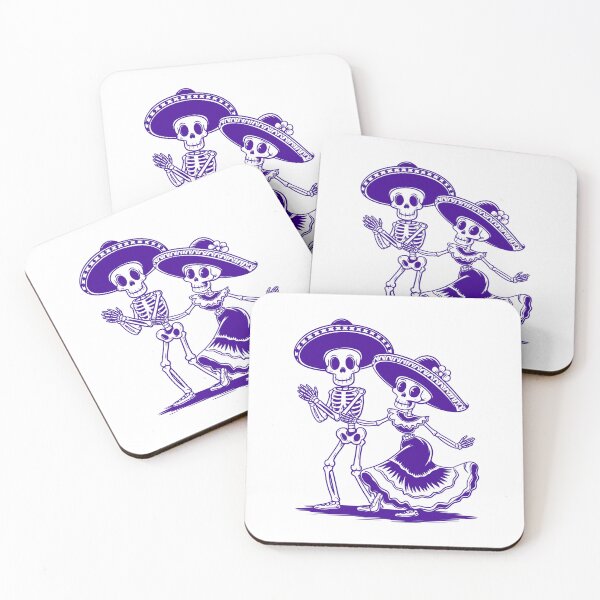 Item preview, Dancing Skeleton Couple – Day of the Dead Folk Art Illustration designed and sold by Horrify.