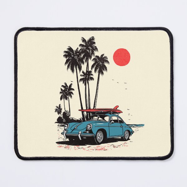 Item preview, Vintage Blue 356 beach surf print illustration designed and sold by blackdogshop.