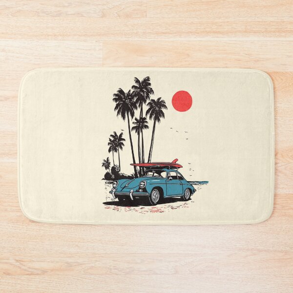 Item preview, Vintage Blue 356 beach surf print illustration designed and sold by blackdogshop.