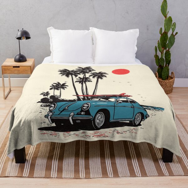 Item preview, Vintage Blue 356 beach surf print illustration designed and sold by blackdogshop.